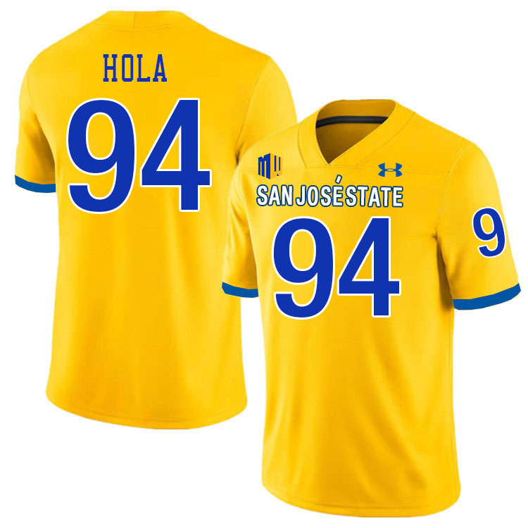 #94 Mata Hola SJSU Jersey,San Jose State Spartans Football Jersey College Uniforms-Gold #94 Mata Hola SJSU Jersey,San Jose State Spartans Football Jersey College Uniforms-Gold